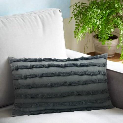 DUNXDECO Cushion Cover Cojines Waist Decorative Pillow Case 30x50CM 3D Handmade Knot Nordic Gray Throw Coussin Chair Cushion