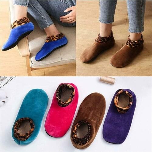 Floor Non-slip Thermal Socks Indoor Non-slip Thermal Socks Slippers Socks Leopard Print Soft and Thick Socks Polyester Yoga Sock