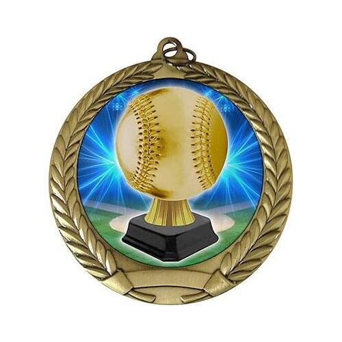 Low price Custom sport medal new Baseball Trophy Medal Ribbon High quality custom metal medal FH810176