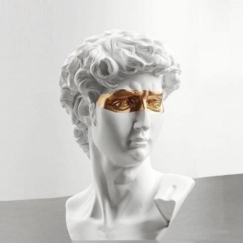 Nodic David Statue Head Portraits Mini David Home Decoration Accessories Resin Art Craft Sketch Practice Room Decor Sculpture