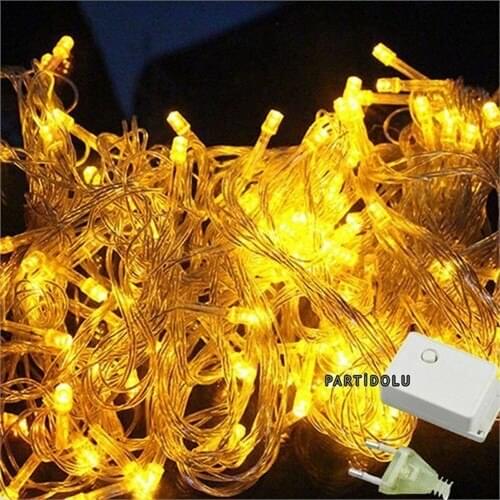 Pandoli White Wired 100 Bulb Led Light Yellow Color 10 Metre