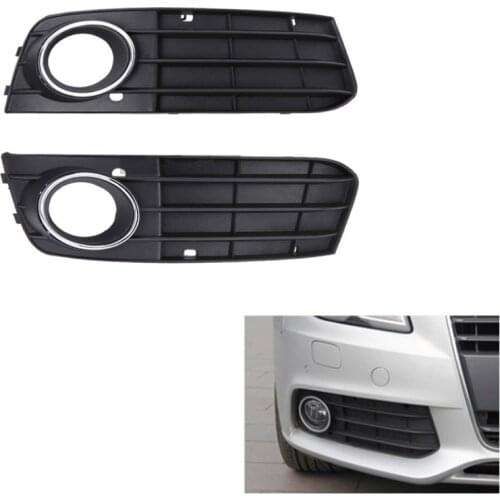 1 Pair Left+Right Car Front Bumper Fog Light Grille Grill Cover for Audi A4 B8 A4L 2009 2010 2011 2012