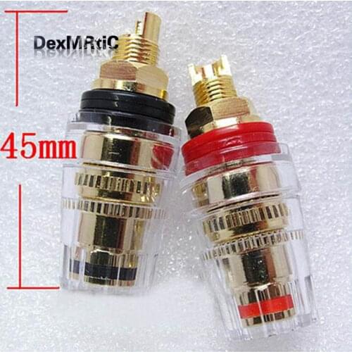A pair 45mm Banana connector Gold-plated Banana plugs sockets Copper terminal for Stereo speakers