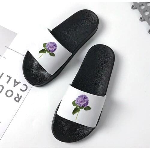 Female Shoes House Slippers Fashion Indoor Flat Sandals Flower Pattern Non-slip Flip Flops Summer Beach Women Shoes Plus 41
