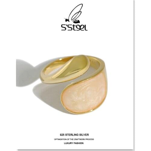 SSTEEL Korean Rings Gift For Women 925 Sterling Silver Minimalist Vintage Irrregular Opening Ring Anello Argento 925 Jewellery