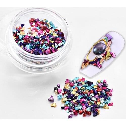 3D Broken Irregular Colorful Crushed Glass Stones Rhinestones for Nail Crystals Handmade Jewelry DIY Nail Art Decorations Tips