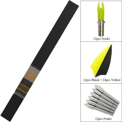 Spine350 400 450 600 700 800 900 ID4.2mm 30.5inch Arrow Shafts Vanes Points Arhcery Accessories for Recurve Bow LongBow Hunting