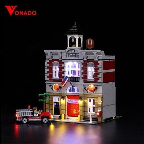 Led Light Compatible For Lego 10197 Building Bricks Blocks Creator City Street Fire Brigade 15004 Toys ( light with Battery box)