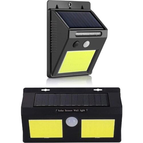 LED COB Outdoor Solar Light Waterproof Garden Light Smart IR Motion Sensor Wall Mount Lamp Courtyard Fence Pathway Lamp