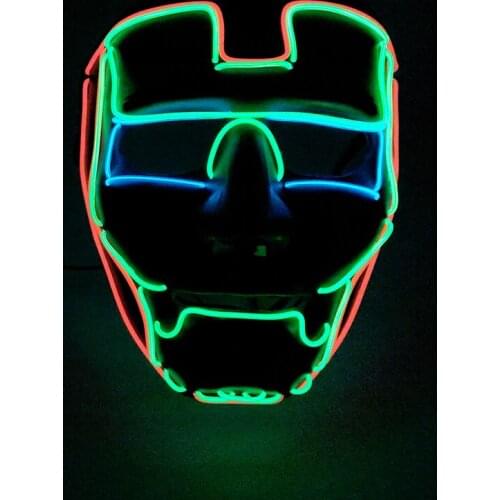 Glowing Super Hero Mask Cosplay Party Supplies Children Present Luminous EL Wire Mask For Halloween Christmas
