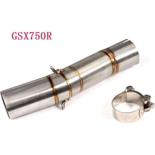 Universal Motorcycle Exhaust Silencer GSX750R Middle Link Pipe Stainless Steel Escape Case For Suzuki Connect Pipe Slip-on