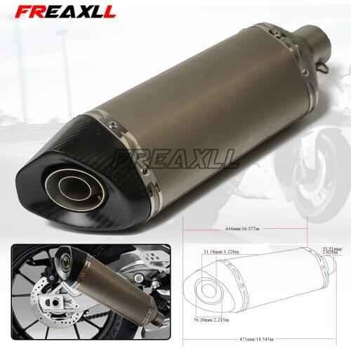 36-51mm Real Carbon Fiber Motorcycle Exhaust Pipe Motocross Muffler CB400 CBR1000rr Z800 Z750 ER6R zx6r s1000rr gsxr750 R1 R6