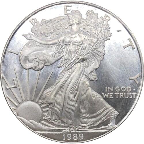 United States 1 Dollar American Silver Eagle Bullion Coin 1989 Plated Silver Commemorative Coin Copy coin