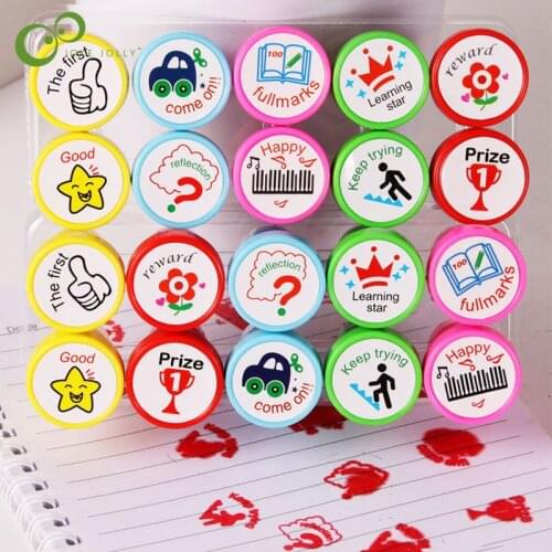 10 Pcs Encouragement Stamps in English Kindergarten Teacher Commendation Seal Stamps Children Gifts Stamp Toys