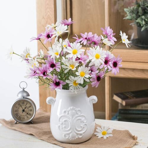 10pcs/lot Simulation 5heads Small Daisy Silk Flowers for Home Decoration Wedding Flower Wall Background Wreath Artificial Cosmos