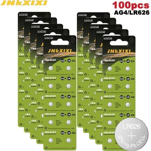 100PCS LR626 377 AG4 SR66 Battery SR626SW batteries 376 1.5V Button Coin Cell Alkaline Watch Batteria Toys Camera JNKXIXI