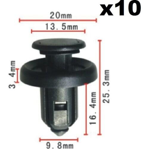 10x Nylon For Honda Accord 08 bumper arm expansion nail / short