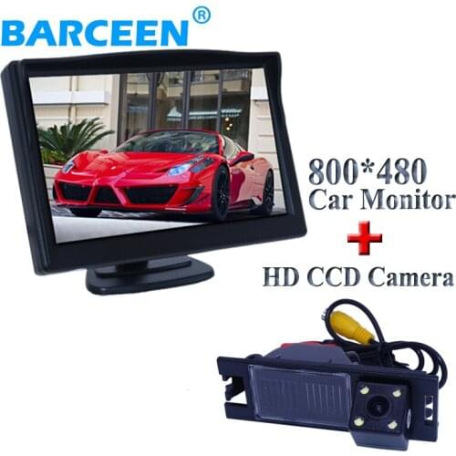 2 in 1 car prking assistance security include In-Dash 5"car screen monitor 800*480 resolution+car rear camera for Hyundai IX35