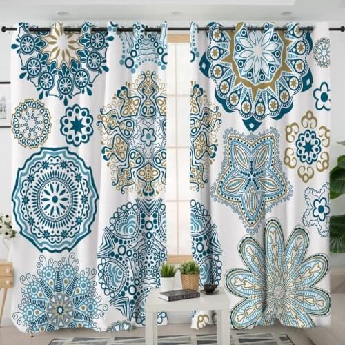 3D Window Curtains Cortinas De Dormitorio Bohemian Mandala Print Room Home Decor Rideau De Fenetre Drapes Cotinas Rideau Salon