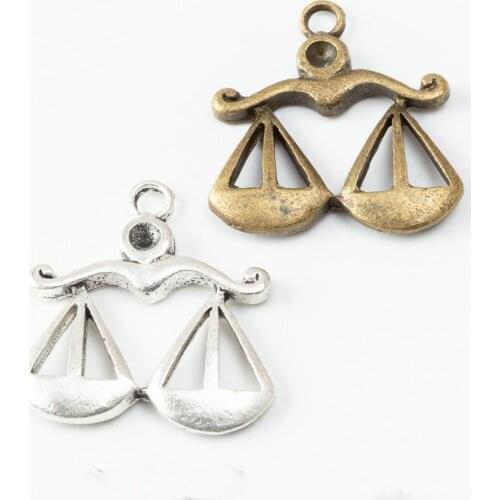 50pcs 27*25MM silver color balance scale charms antique bronze metal alloy pendant for bracelet earring necklace diy jewelry