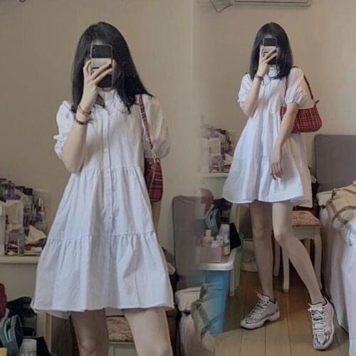 50569# Maternity Clothes Summer Short Sleeves Easy Matching Loose Shirt Stylish Dress Pregnant Women Mom Dress