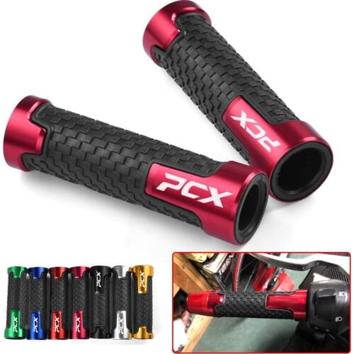 Pcx LOGO 22mm Motorcycle CNC Aluminum Handle Bar Hand Grips Rubber For HONDA PCX125 PCX150 PCX 125 PCX 150 2018 2019 2020 2021