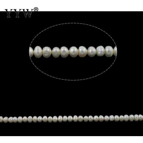Cultured Button Freshwater Pearl Beads 5-6mm Grade AAA White Natural Pearl For Necklace Jewelry Making 15.5"Strand Fashion Gift