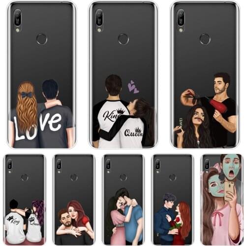 Couple Love Heart Girl Boys Back Cover For Huawei Y5 Y6 Y7 2019 Soft Silicone Phone Case For Huawei Y6 Y7 Y9 Prime Pro 2019 Case