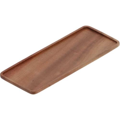 Wooden Tray Table Tea Pot Tray Walnut Hand Polished Clear Texture High Hardness Service Tray for Hotel Home 29.8x11.8x1.2cm