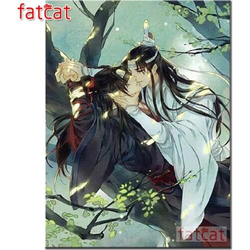 FATCAT Japanese cartoon kiss 5d diy diamond painting full square round drill diamond embroidery kits Home decoration AE2768