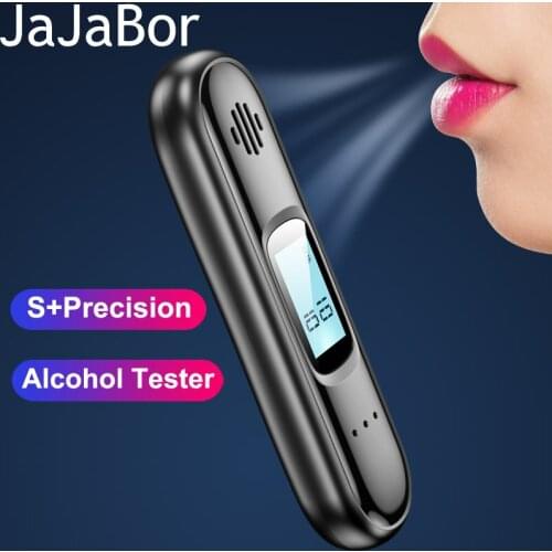 JaJaBor Mini Portable Alcohol Tester Rechargeable High Accuracy No-Contact LED Screen Digital Display Breathalyzer Analyzer