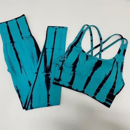 2PC Seamless Women Yoga Set Deying Gym Set Fitness Clothes Sports Bra High Waist Leggings Sports Suit 2021