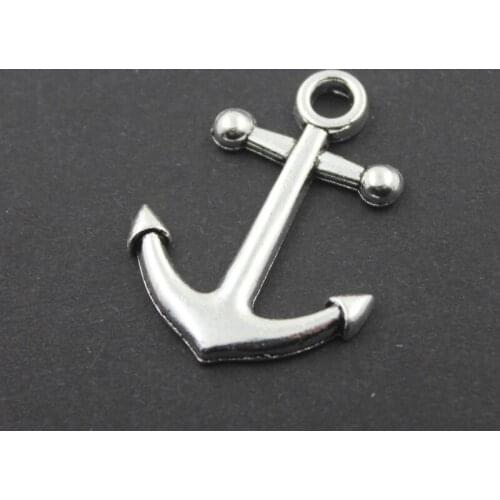 Beautiful sliver color Vintage Metal Alloy Nautical Anchor Charms Jewelry Anchor Pendants 30pcs/lot size 21X20mm ZA1372