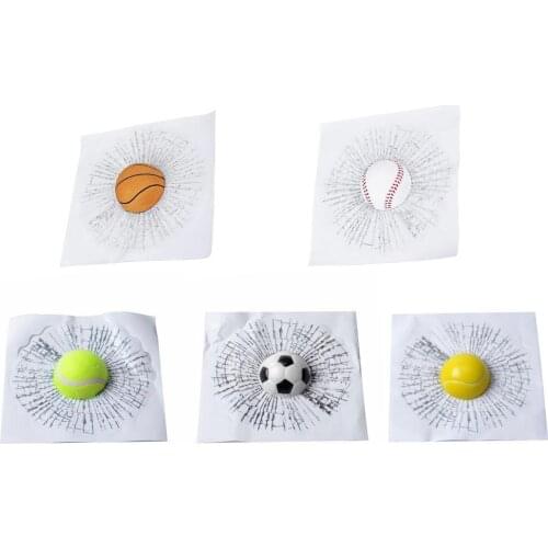 Creative transparent 3D simulation tennis car sticker Personalized ball smashing glass decoration glass car funny car sticker