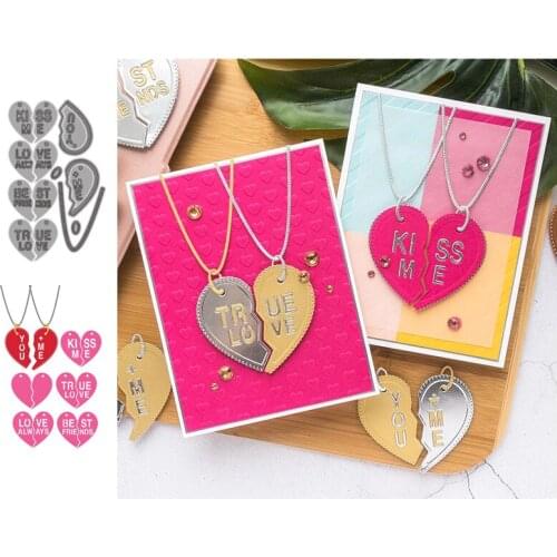 Love Heart Necklace Cutting Dies Stamps Dies Scrapbooking Mold Cut Childrens Handmade Tools DIY Craft Decoration Metal Dies New