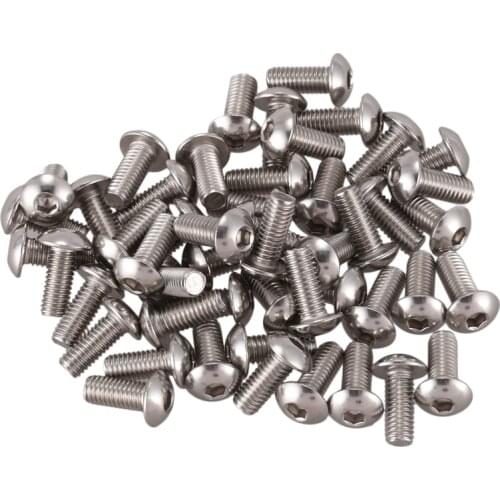 M5x12mm Stainless Steel Hex Socket Button Head Screws 50 Pcs