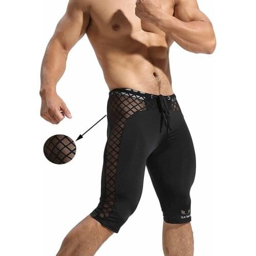Mens Compression Running Tights Gym Fitness Sport Leggings Elasticity Men Running Short Legging Breathable Boxer Short Underwear