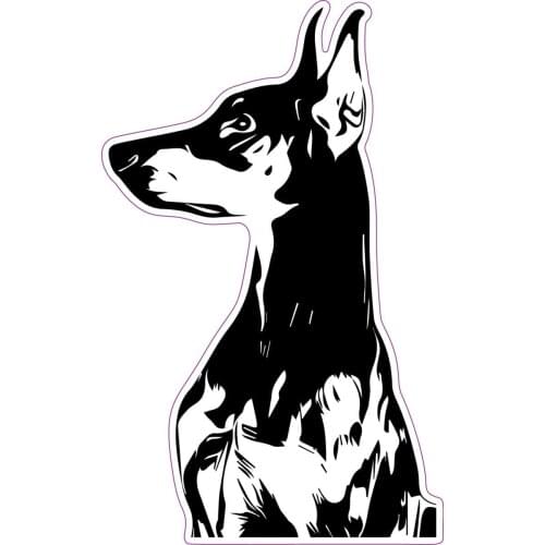 Dawasaru Doberman Pinscher Lovely Car Sticker Waterproof Decal Laptop Suitcase Truck Motorcycle Auto Accessories PVC,10cm*6cm