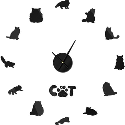 New Promotion Large Acrylic Porsian Cat Diy Mirror 3d Wall Sticker Sofa Background Children Bedroom Decor