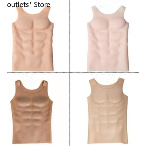 New New Man Dress Party Silicone Muscle Man Cloth Boxing Artificial Simulation Muscles Men Bodysuit Men Corset Cosplay Dress