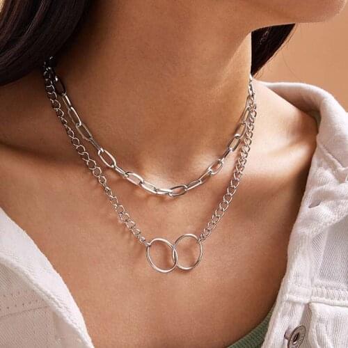 Fashion Multi-layer Necklace Two Layers Round Necklaces Gold Color Necklace Choker Jewelry For Women New Arrival 2021