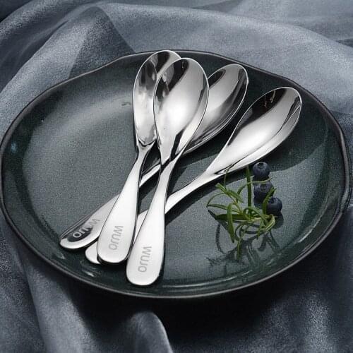 PANPANDA Pure Titanium Western Spoon Main Spoon S-Shaped Spoon Titanium Tableware 4-Piece Set