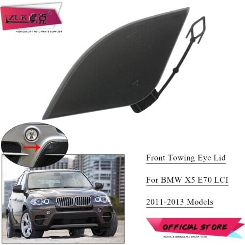 ZUK Front Tow Hook Cap Trim Garnish Shell Lid 51117222744 For BMW X5 E70 LCI Facelfit 2011 2012 2013 Bumper Towing Hook Cover