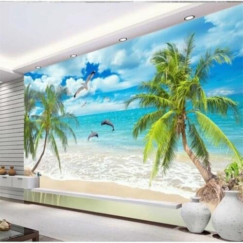 Nature scenery beach wallpapers 3d murals wallpaper for living room beautiful scenery wallpapers