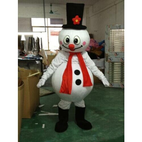 Xmas Snowman Mascot Costume Cartoon Cosplay Halloween Party Adult Dress Outfit # Interesting Funny Cartoon Character Clothing