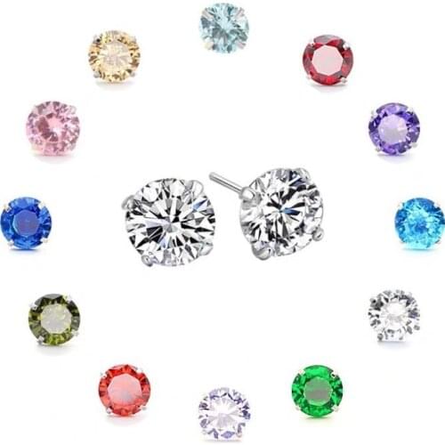 Candy Color CZ 4 Prong Tragus Cartilage 925 Sterling Silver Ear Stud Crystal Zircon Earrings Piercing Jewelry Gold Clear boucle