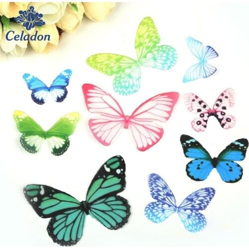 New Arrival beautiful Yarn Made Butterfly Charms Mix colors for Earring Findings DIY Jewelry & Craft Makings 3cm 4cm 5cm 6cm