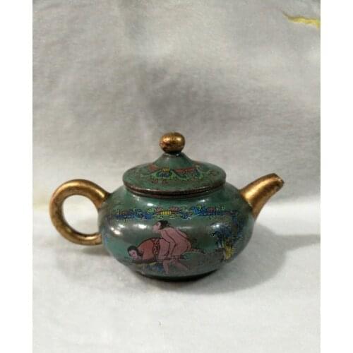 Old Chinese Handcraft Enameled YiXing Purple Clay (red stoneware) Teapot,Love,#039,with mark,Free shipping