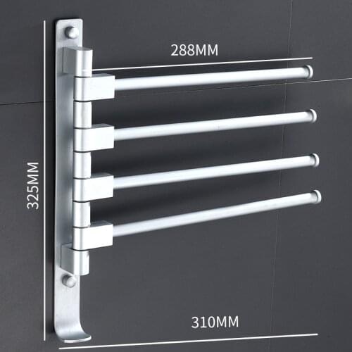 European Space Aluminum Bathroom Towel Rack Rotating Rod Towel Rack Hotel Towel Rack 2/3/4/5 Bar Movable Pole porta toalha
