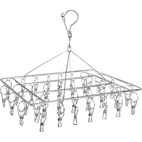 New Sock Drying Racks Laundry Drip Hanger Rectangle with 30Pcs Pegs Indoor Outdoor Clothesline Hanging Dryer Clothespins Drying